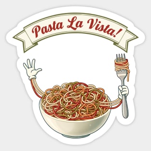 Pasta La Vista Funny Pasta Bowl Art Sticker